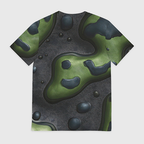 Мужская футболка Объемный абстрактный камуфляж / 3D-принт – фото 2