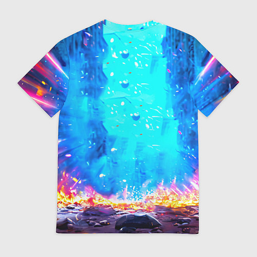 Мужская футболка Лошадь в ярких лучах / 3D-принт – фото 2