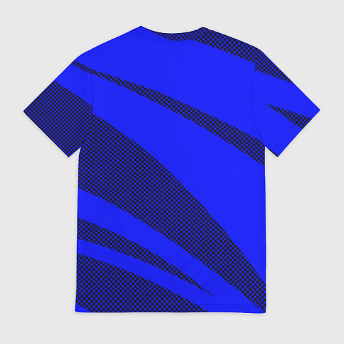 Мужская футболка Синий ультрамарин полосы абстракция / 3D-принт – фото 2