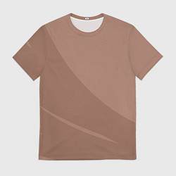 Мужская футболка Мокко Мусс однотонный с полосой