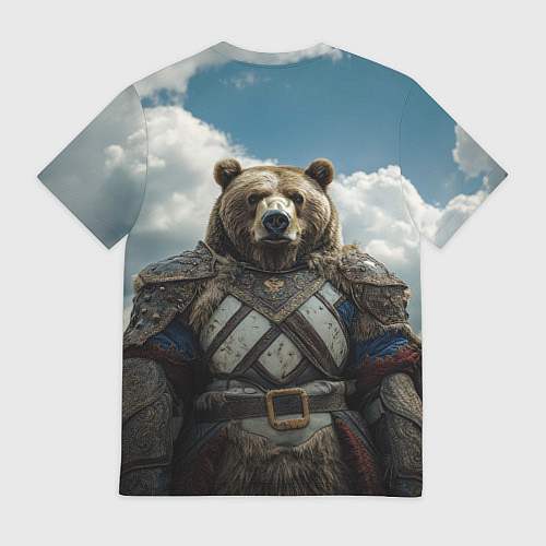 Мужская футболка Русский медведь воин / 3D-принт – фото 2