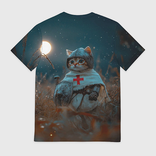 Мужская футболка Kingdom Come Deliverance 2 рыцарь котенок / 3D-принт – фото 2