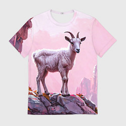 Футболка мужская Козлик в розовом свете, цвет: 3D-принт