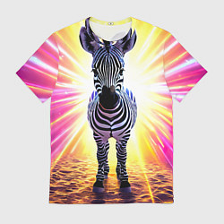 Футболка мужская Зебра в ярких лучах, цвет: 3D-принт