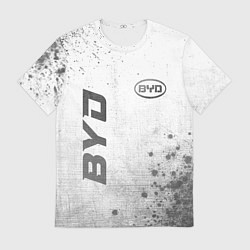 Мужская футболка BYD - white gradient вертикально