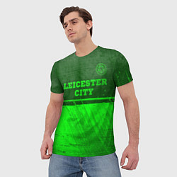 Футболка мужская Leicester City - green gradient посередине, цвет: 3D-принт — фото 2