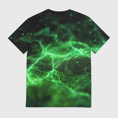 Мужская футболка Зеленая связь текстура / 3D-принт – фото 2