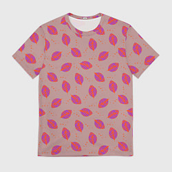 Мужская футболка Узор из пурпурных листьев