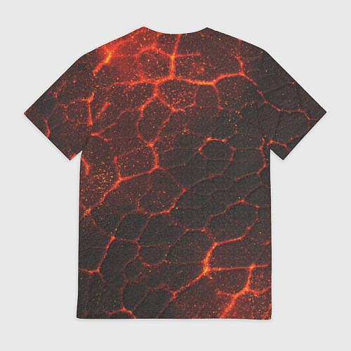 Мужская футболка Символ волчья лапа в огненной стихии / 3D-принт – фото 2