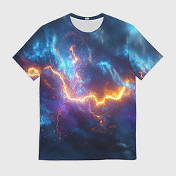 Мужская футболка Космическая молния текстура