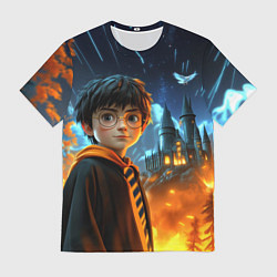 Футболка мужская Гарри Поттер замок в небе, цвет: 3D-принт