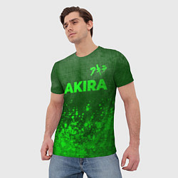 Футболка мужская Akira - green gradient посередине, цвет: 3D-принт — фото 2