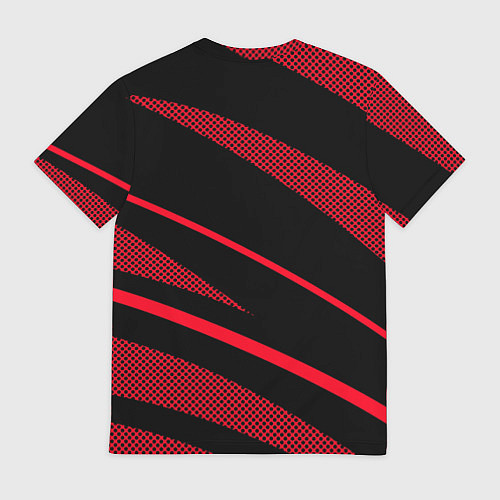Мужская футболка Sport чёрный и красный полосы / 3D-принт – фото 2