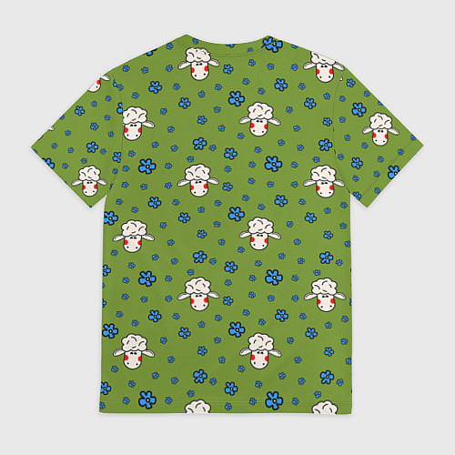 Мужская футболка Овечки и цветочки / 3D-принт – фото 2