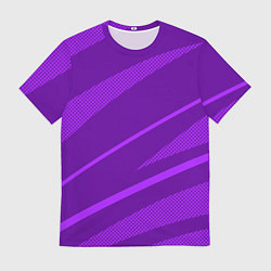 Мужская футболка Фиолетовый однотонный абстракция с полосой