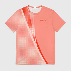 Мужская футболка Sport персиковый с полосой