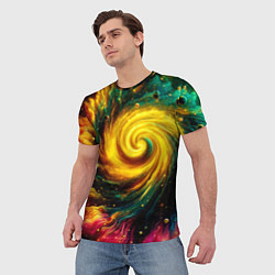 Футболка мужская Neon space - ai art fantasy, цвет: 3D-принт — фото 2