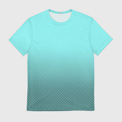 Мужская футболка Градиент текстура с точками голубой
