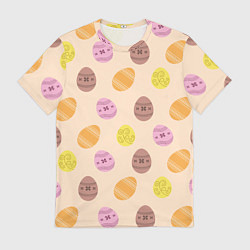 Мужская футболка Пасха цветные яйца