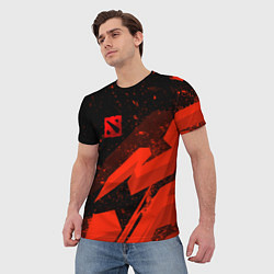 Футболка мужская Dota 2 - красные брызги, цвет: 3D-принт — фото 2