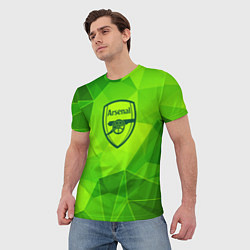 Футболка мужская Arsenal green poly, цвет: 3D-принт — фото 2