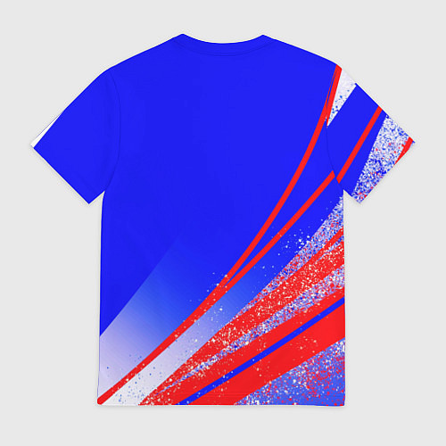 Мужская футболка Герб России на фоне цветов флага государства / 3D-принт – фото 2