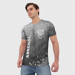 Футболка мужская Arsenal - grey gradient вертикально, цвет: 3D-принт — фото 2