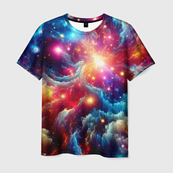Футболка мужская Colorfull neon space clouds - ai art fantasy, цвет: 3D-принт