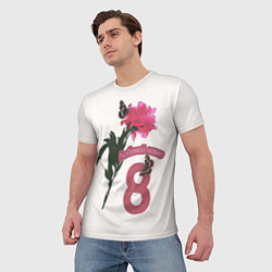 Футболка мужская Любимой маме пион, цвет: 3D-принт — фото 2