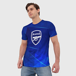 Футболка мужская Arsenal blue poly, цвет: 3D-принт — фото 2