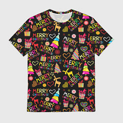 Футболка мужская Merry Christmas - паттерн, цвет: 3D-принт