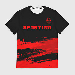 Футболка мужская Sporting - red gradient посередине, цвет: 3D-принт