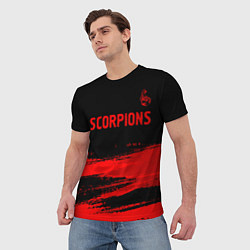 Футболка мужская Scorpions - red gradient посередине, цвет: 3D-принт — фото 2