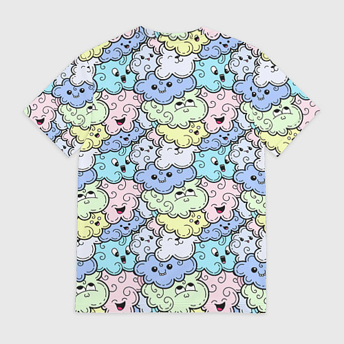 Мужская футболка Милые облачка мультяшные / 3D-принт – фото 2
