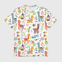 Мужская футболка Ламы паттерн