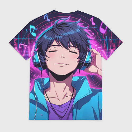 Мужская футболка Любитель музыки / 3D-принт – фото 2