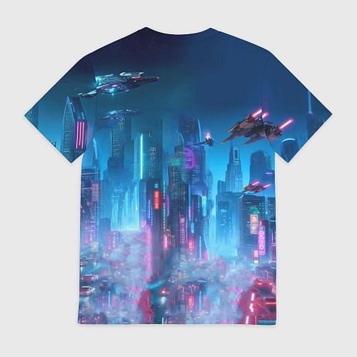 Мужская футболка Mass Effect - neon glow fantastic / 3D-принт – фото 2