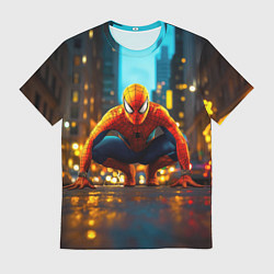 Футболка мужская Человек паук на старте, цвет: 3D-принт