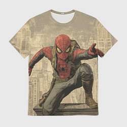 Футболка мужская Человек-паук готов спасать мир, цвет: 3D-принт