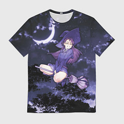 Футболка мужская Веселая ведьма летит на шабаш, цвет: 3D-принт