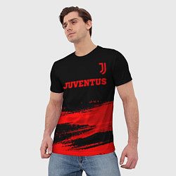 Футболка мужская Juventus - red gradient посередине, цвет: 3D-принт — фото 2