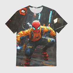 Футболка мужская Человек паук бежит, цвет: 3D-принт