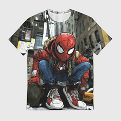 Футболка мужская Человек-паук в больших кедах, цвет: 3D-принт