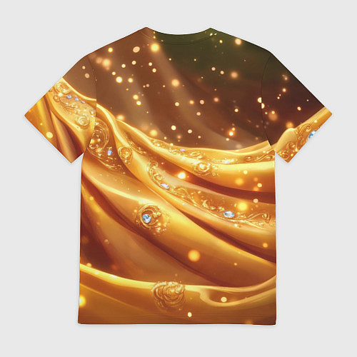 Мужская футболка Золотая ткань с блестками / 3D-принт – фото 2