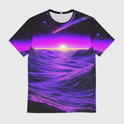 Мужская футболка Космический пейзаж и комета