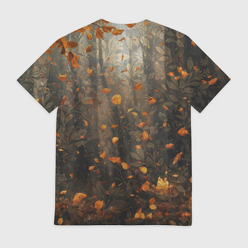 Мужская футболка Довольный лис в лесной чаще / 3D-принт – фото 2
