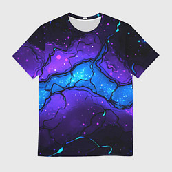 Мужская футболка Синяя звездная полоса в плите текстура