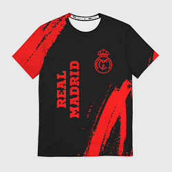 Футболка мужская Real Madrid - red gradient вертикально, цвет: 3D-принт