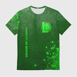 Мужская футболка League of Legends - green gradient вертикально