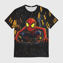 Футболка мужская Маленький человек-паук с желтыми глазами, цвет: 3D-принт